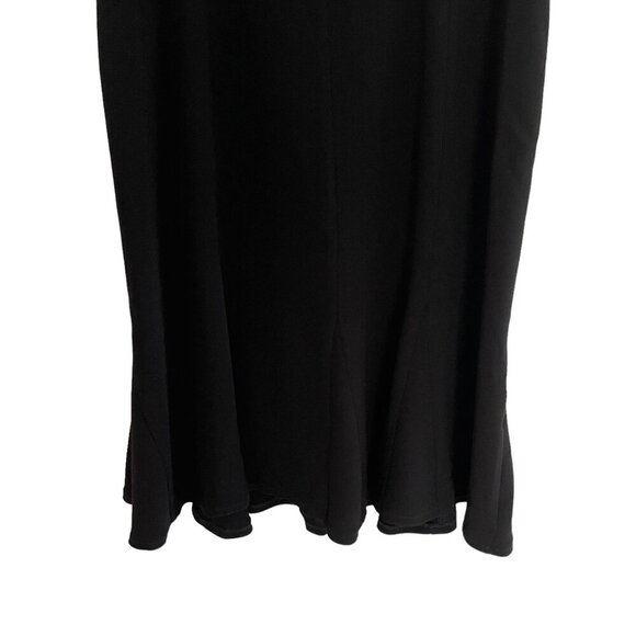 Tom And Linda Platt Spaghetti Strap Midi Dress Size 8 Flare Hem Black LBD - Picture 8 of 10